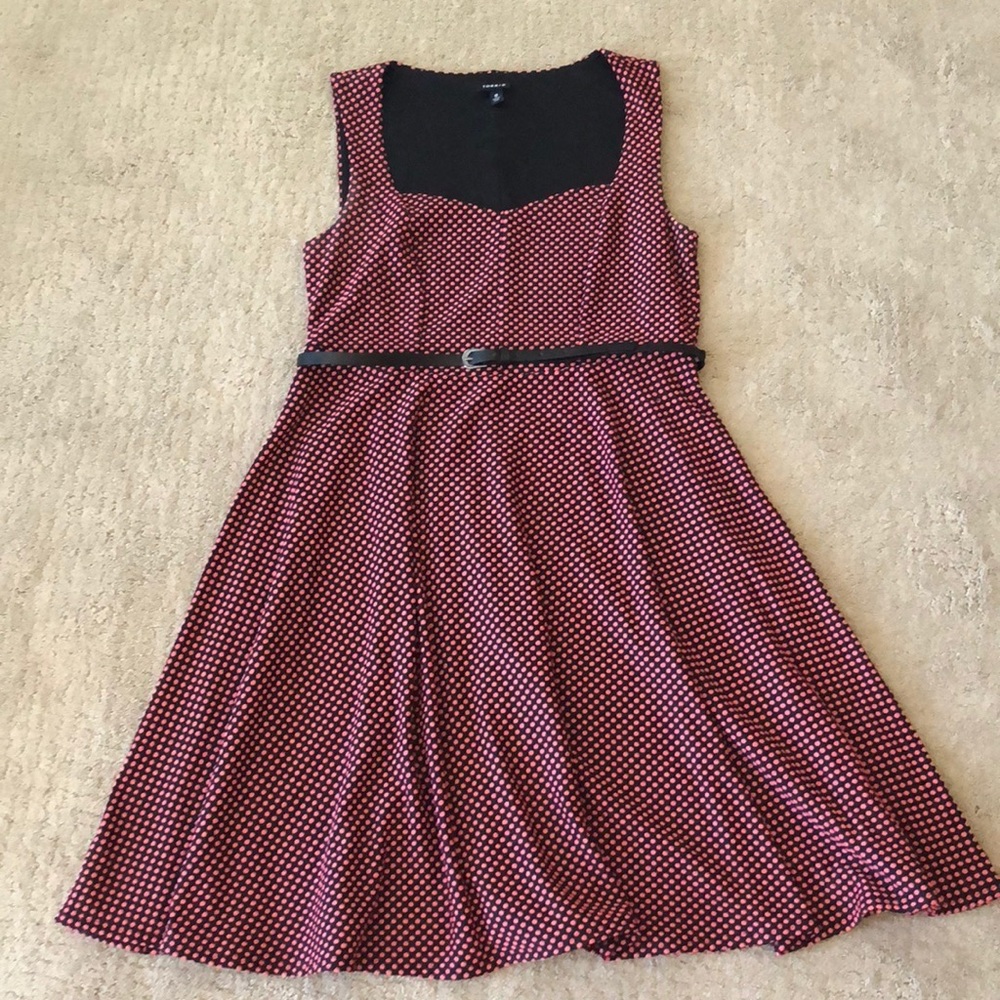 Black Pink Polka Dot Dress